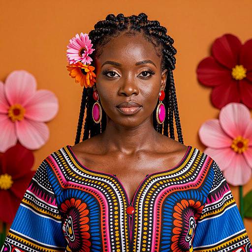 Vibrant Portrait of a Floral Queen