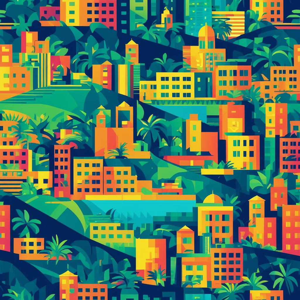 Tropical Pixel Art of Rio de Janeiro