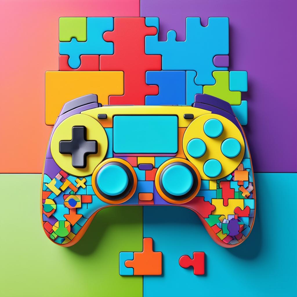 Whimsical Colorful Puzzle Controller Design