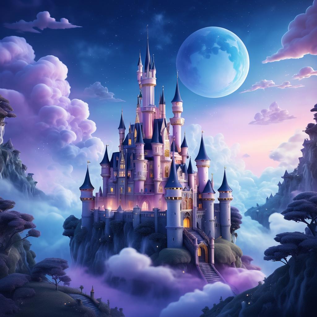 Whimsical Castle in the Twilight Clouds