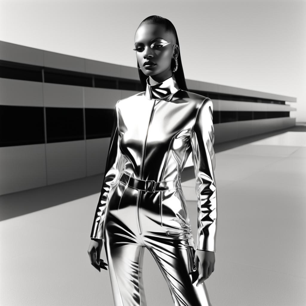 Futuristic Fashion Photography at Sundown