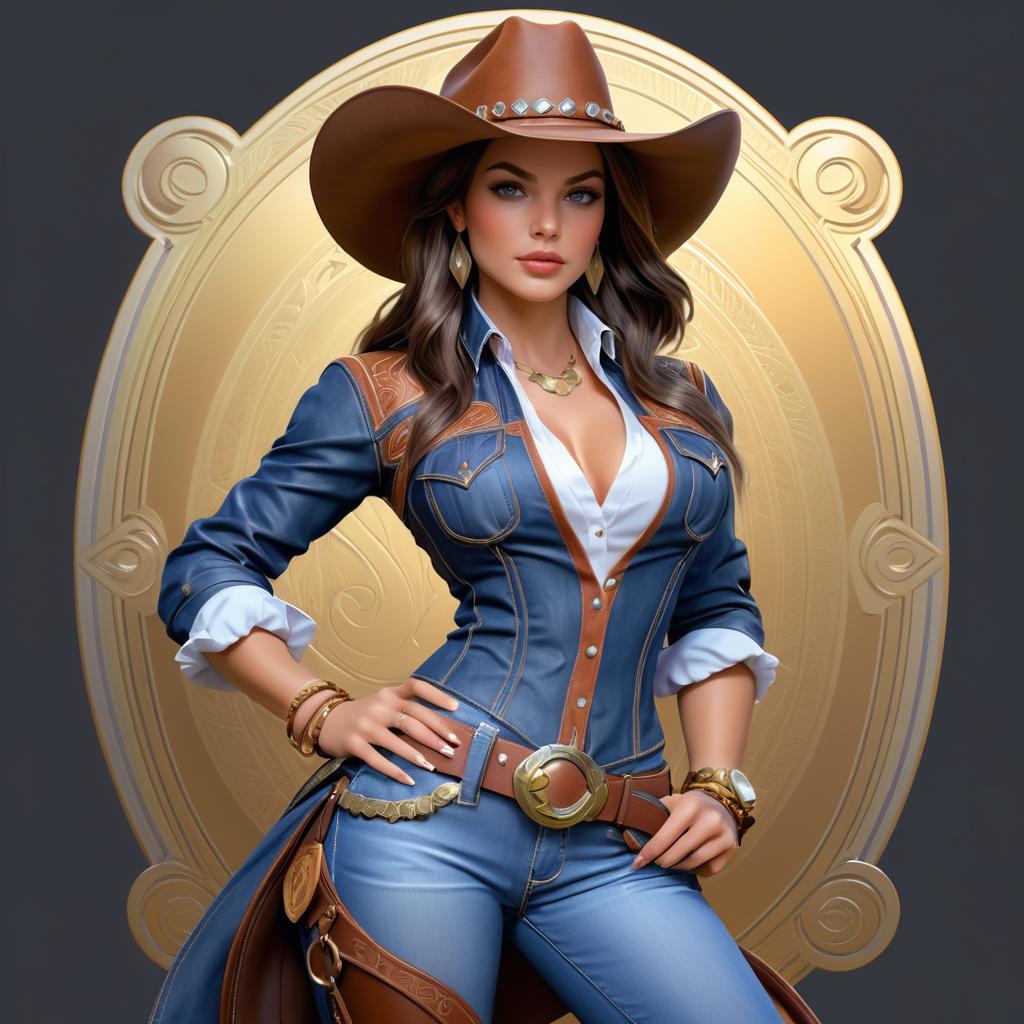 Elegant Fantasy Cowgirl Concept Art