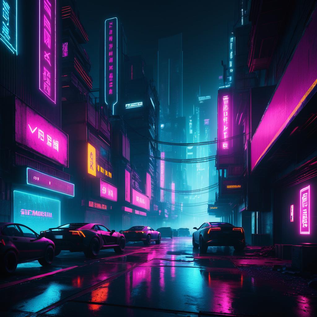 Dystopian Cyberpunk Metropolis CGI Rendering