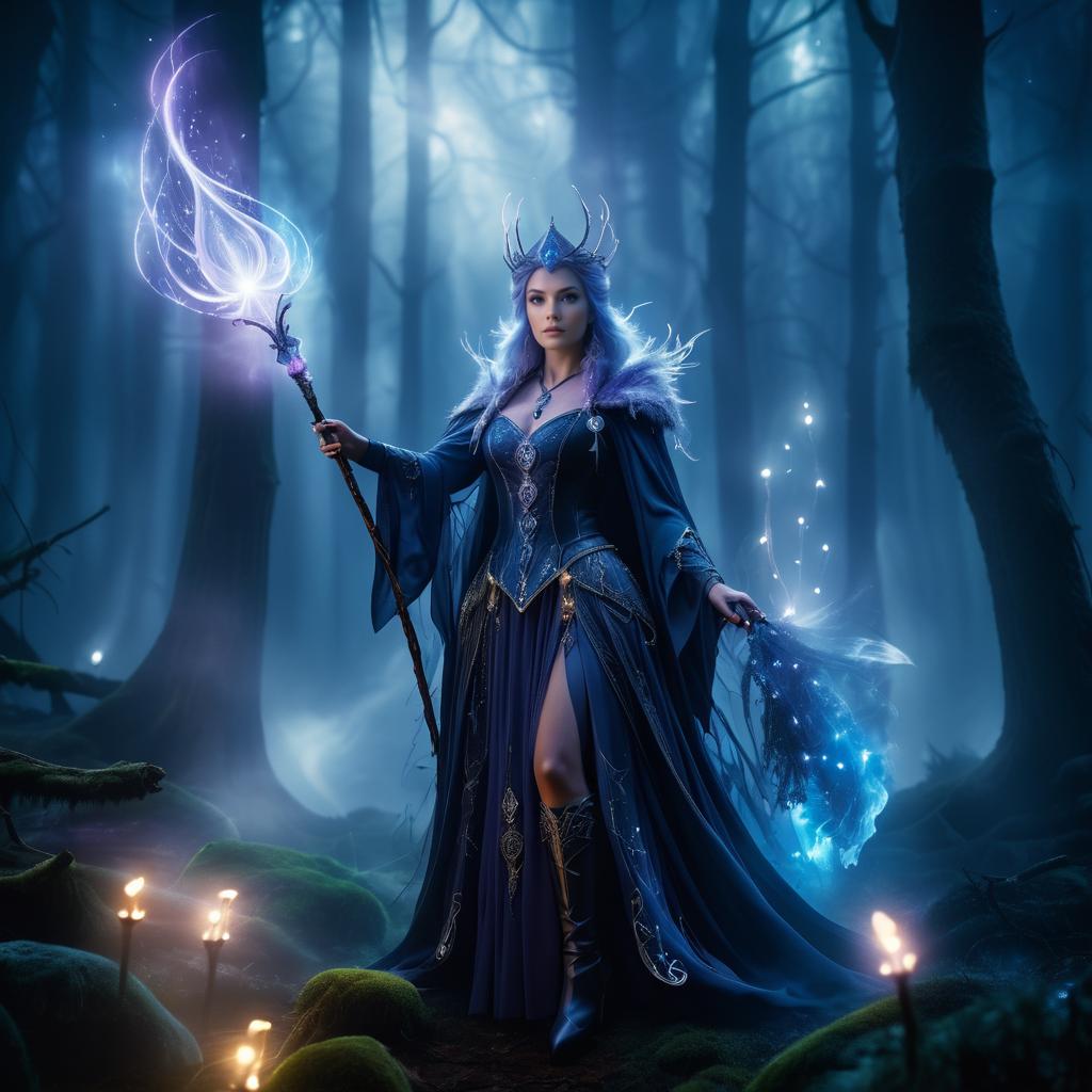 Cunning Sorceress in Enchanted Forest