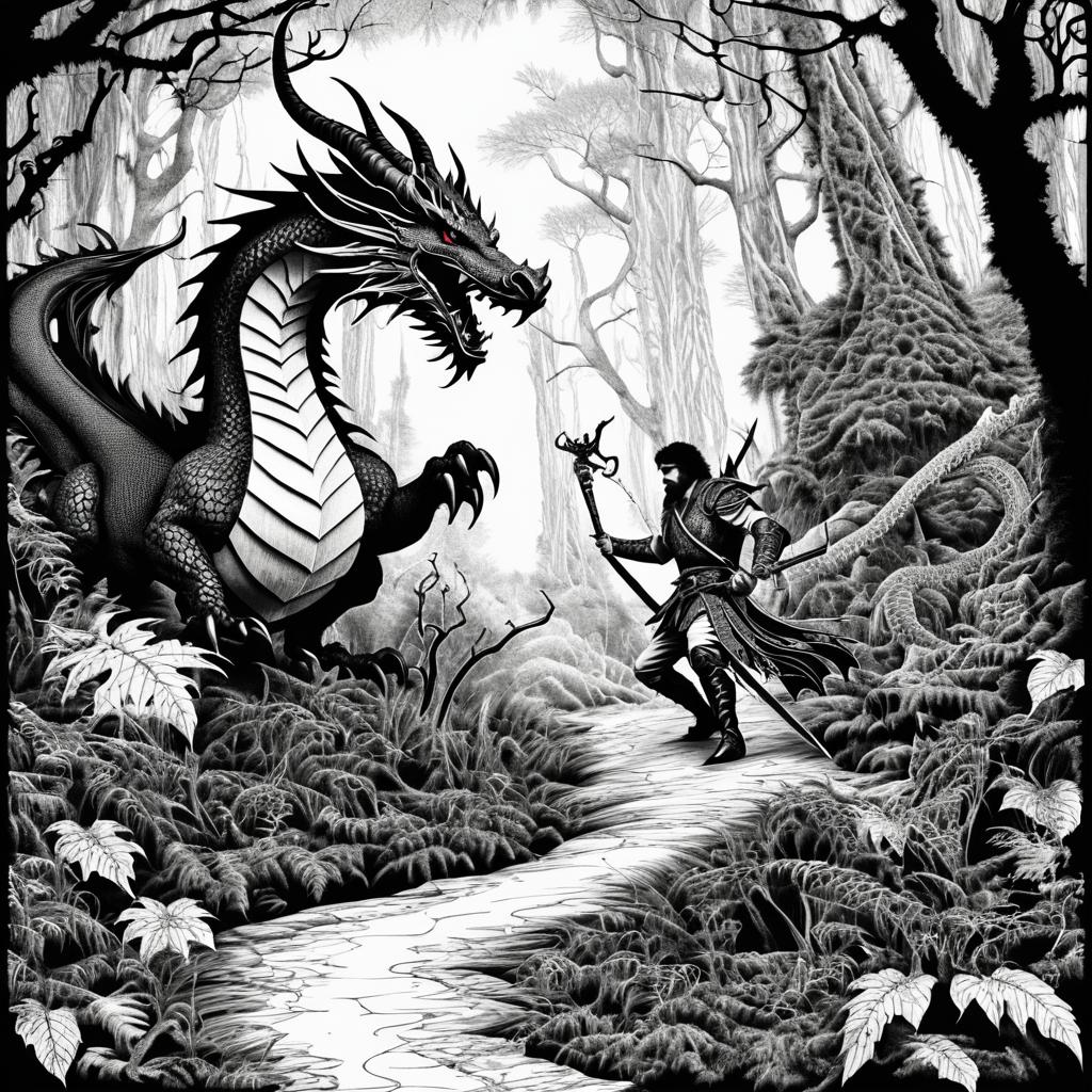 Mystical Dragon Tamer in Enchanted Forest