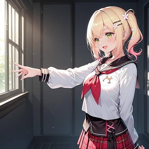 Illustration of Momosuzu nene (casual), hololive in the style of Haruyuki (yukichasoba)