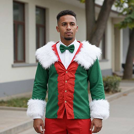 Festive Man in Holiday Outfit