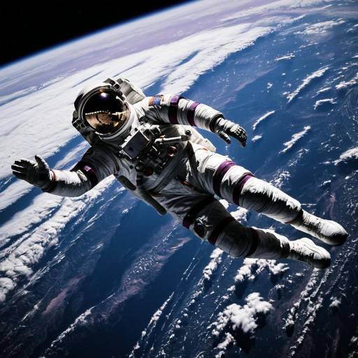 Astronaut Floating in Space Above Earth