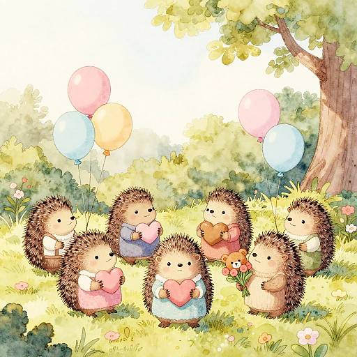 Playful Miniature Hedgehogs in Garden