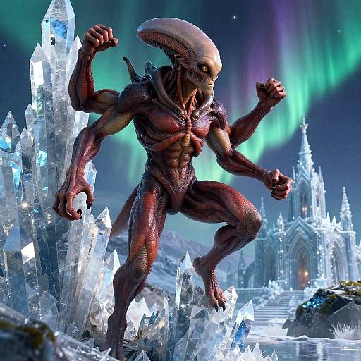 Four-Armed Red Alien by Crystal Spire