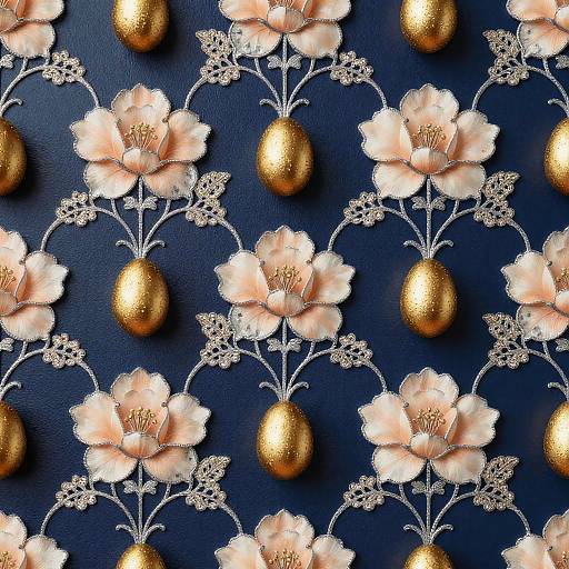 Indigo Lace Vines with Gardenias