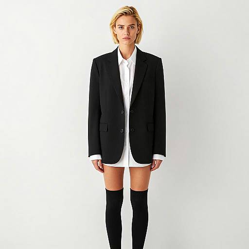 Blonde Woman in Oversized Blazer Photo