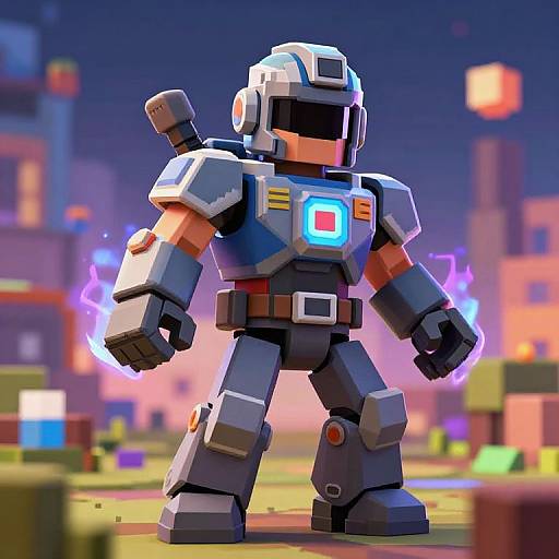 Heroic Roblox Avatar in Futuristic Battle