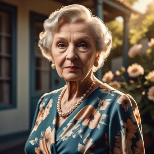 Elderly Woman in Classic Hollywood Glamour Elderly Woman in Classic Hollywood Glamour
