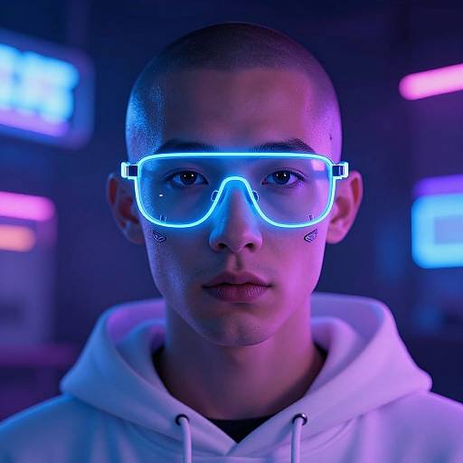 Futuristic Cyberpunk Neon Portrait