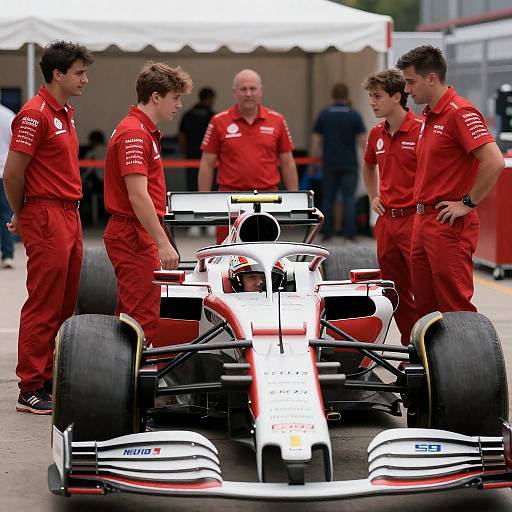 Intense Formula 1 Pit Stop Scene