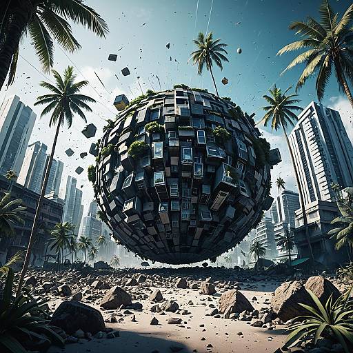 High-Tech Floating City During Earthquake