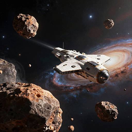 Interstellar Starship Navigating Asteroid Belt