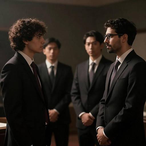 Dramatic Portrait of Four Men in Suits
