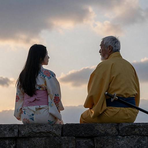 Sunset Discussion Between Generations