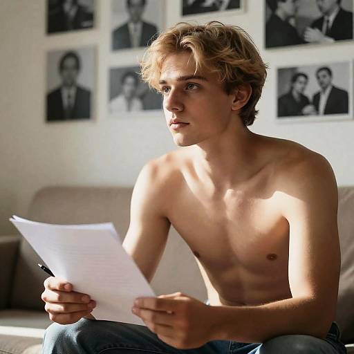 Sunlit Portrait of a Young Man