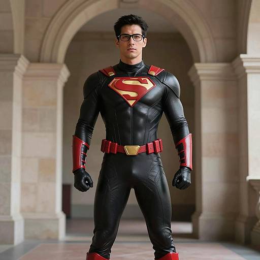 Man in Black and Red Superhero Costume