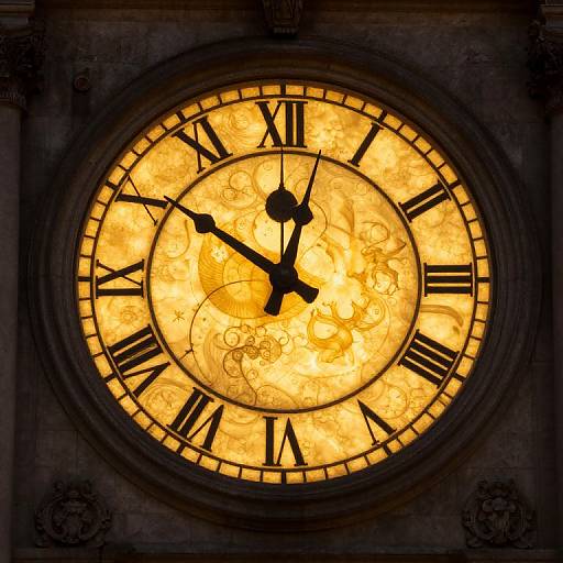 Celestial Clock Illuminating Eternal Time