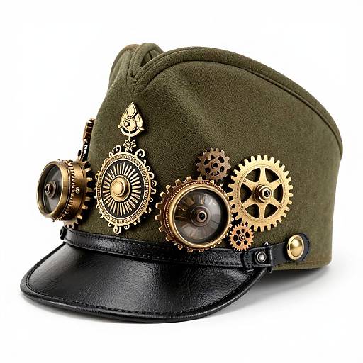 Steampunk Military Hat with Gears