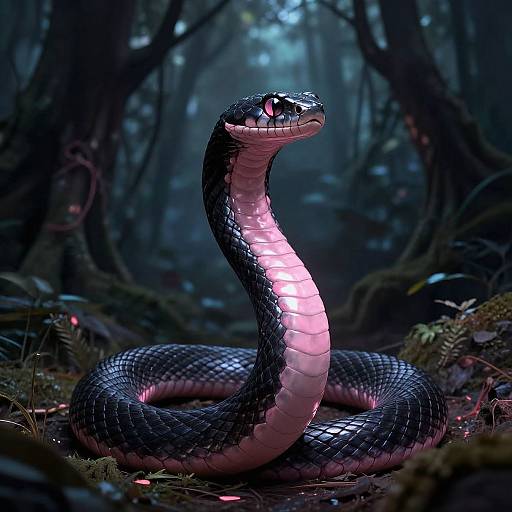 Mystical Black and Pink Snake