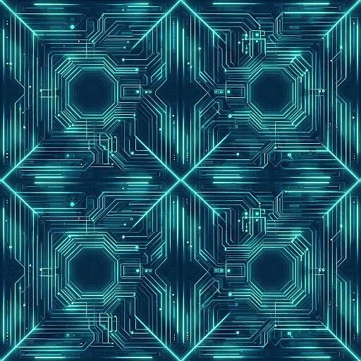 Futuristic Neon Circuit Pattern