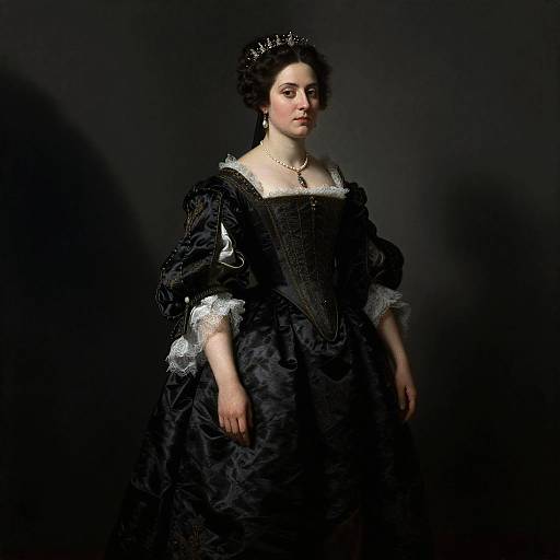 Mysterious Noblewoman Portrait with Shadow