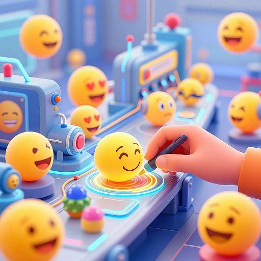 Futuristic Emoji Factory Digital Art