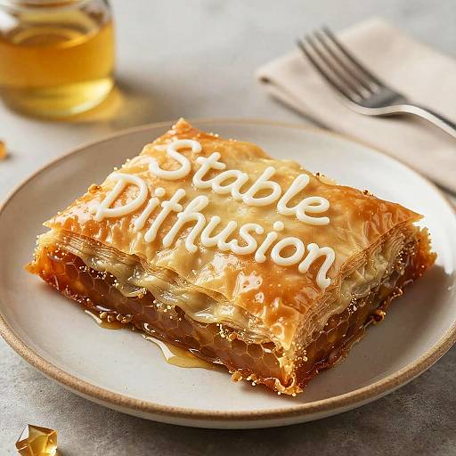 Gourmet Honey Baklava with Text