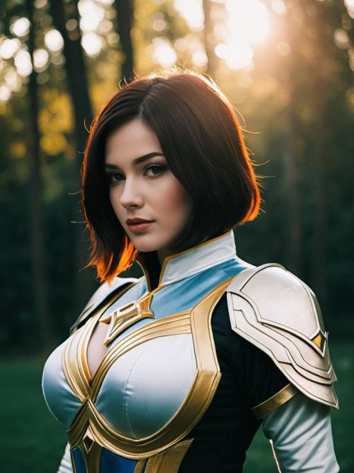 Cosplayer in Aura Bella Fiora Armor