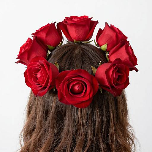 Red Rose Floral Headband Portrait