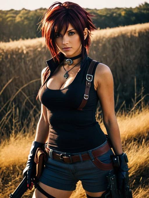 Cosplayer Dressed as Revy from Anime