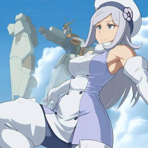 Illustration of Aila jyrkiainen, gundam in the style of Mikoyan