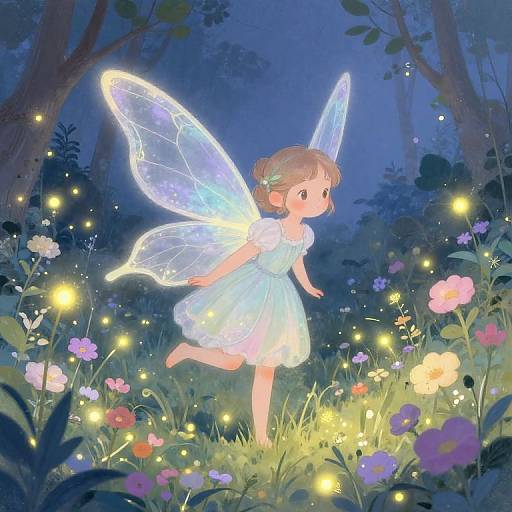 Whimsical Fairy in Enchanted Garden