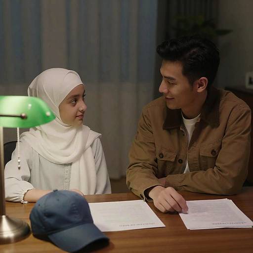 Warm Moment Between Man and Girl