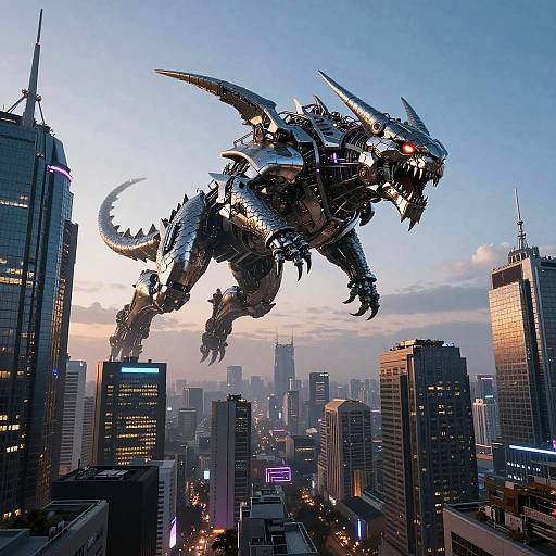 Colossal Cyberpunk Smorm Over City