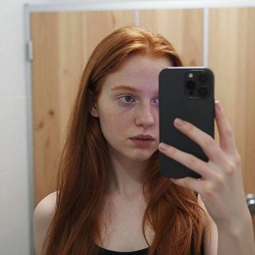 Moody Teen Girl Mirror Selfie