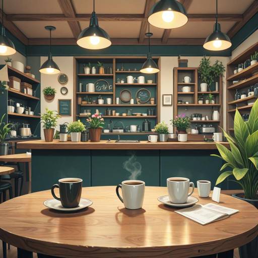 Cozy Indoor Cafe Still Life Scene