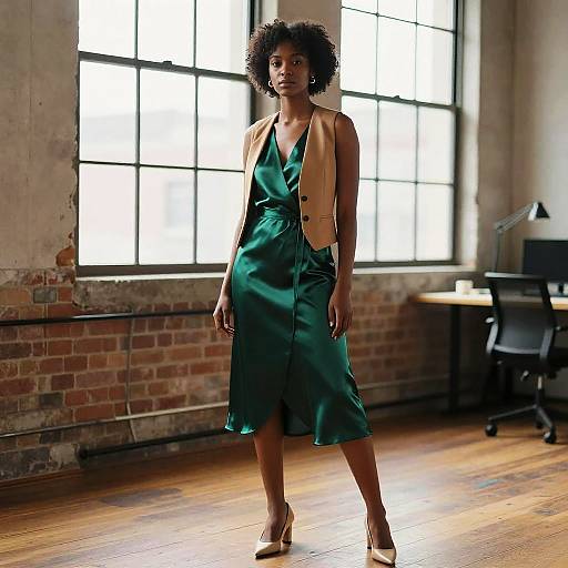 Sunlit Elegant Young Black Woman Portrait