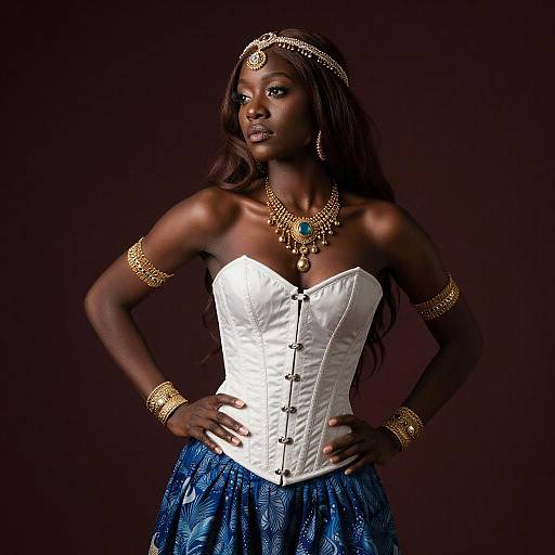 Elegant Dark-Skinned Woman Portrait