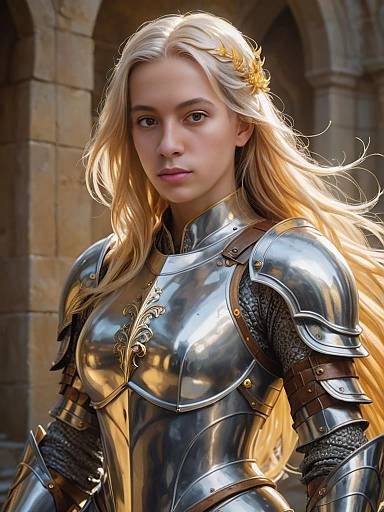 Female Knight in Shining Silver Armor