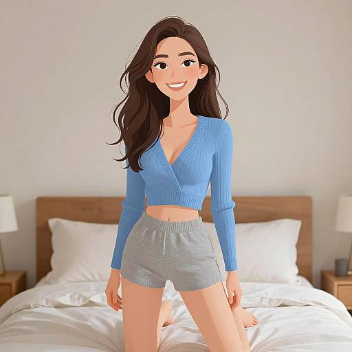 Smiling Woman in Casual Comfort