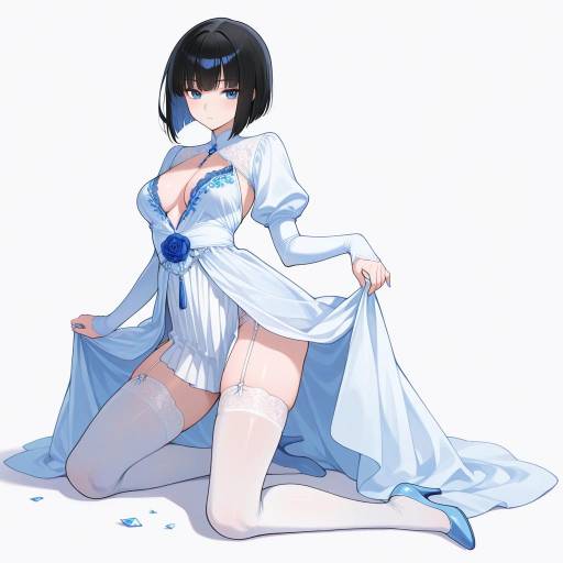 Elegant Lingerie Art with Playful Pose Elegant Lingerie Art with Playful Pose