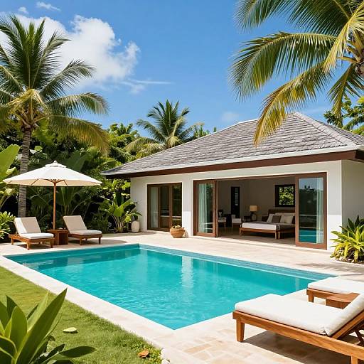 Tropical Villa with Turquoise Pool