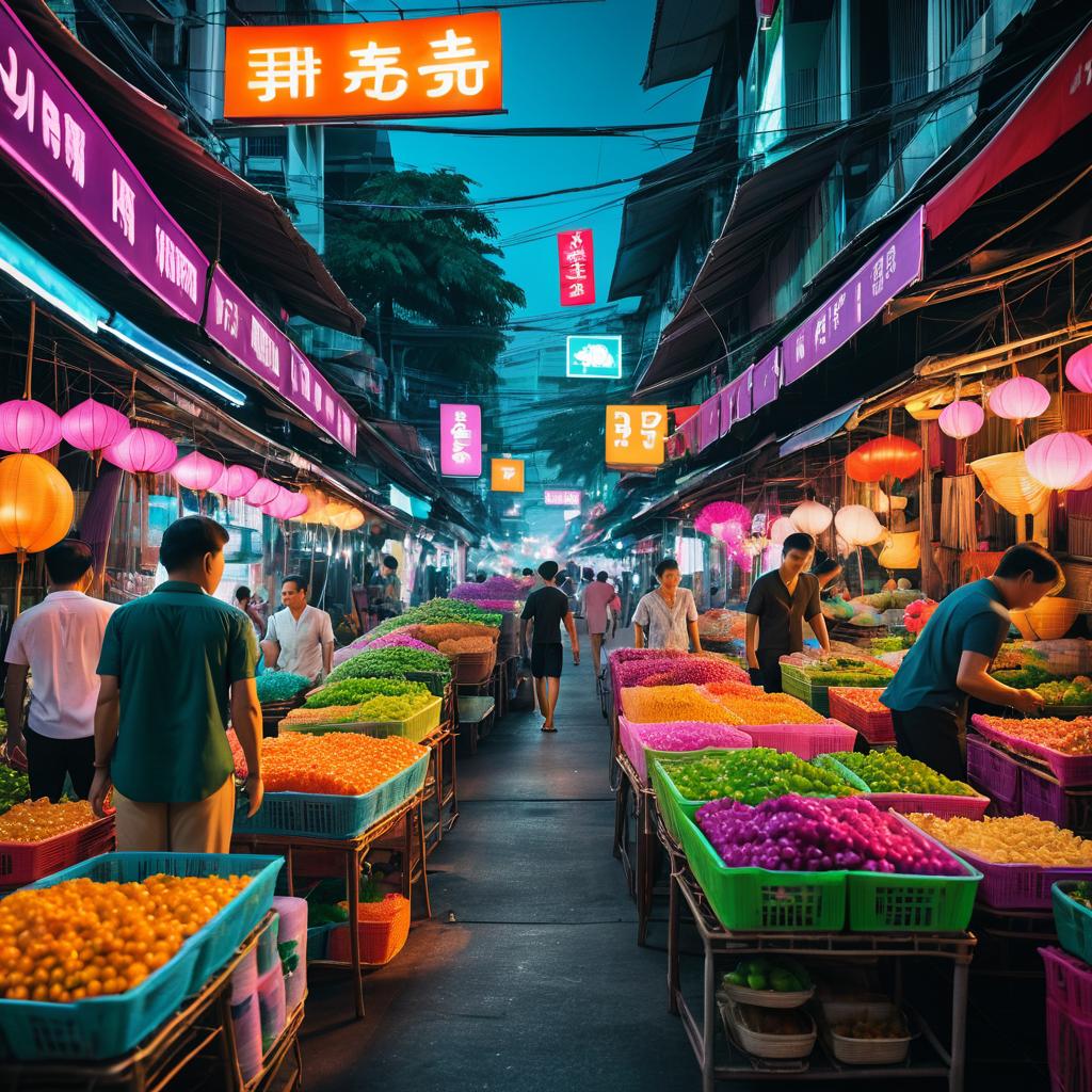 Vibrant Bangkok Street Market Photography