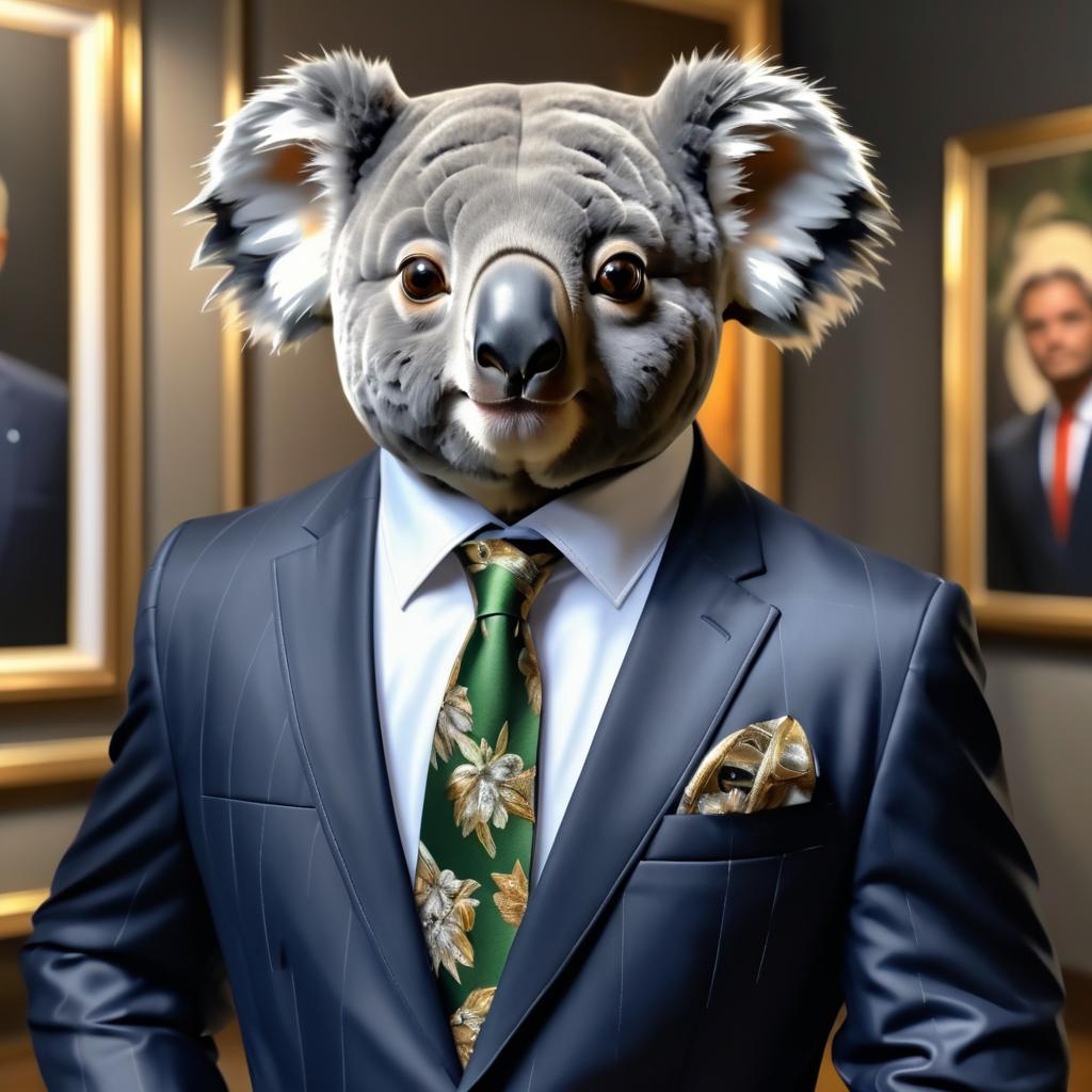 Sophisticated Koala in Formal Attire